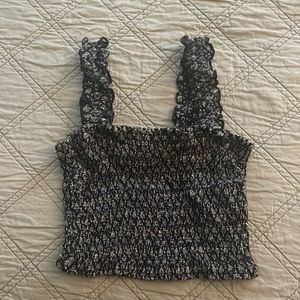 Hollister Blue floral crop tank